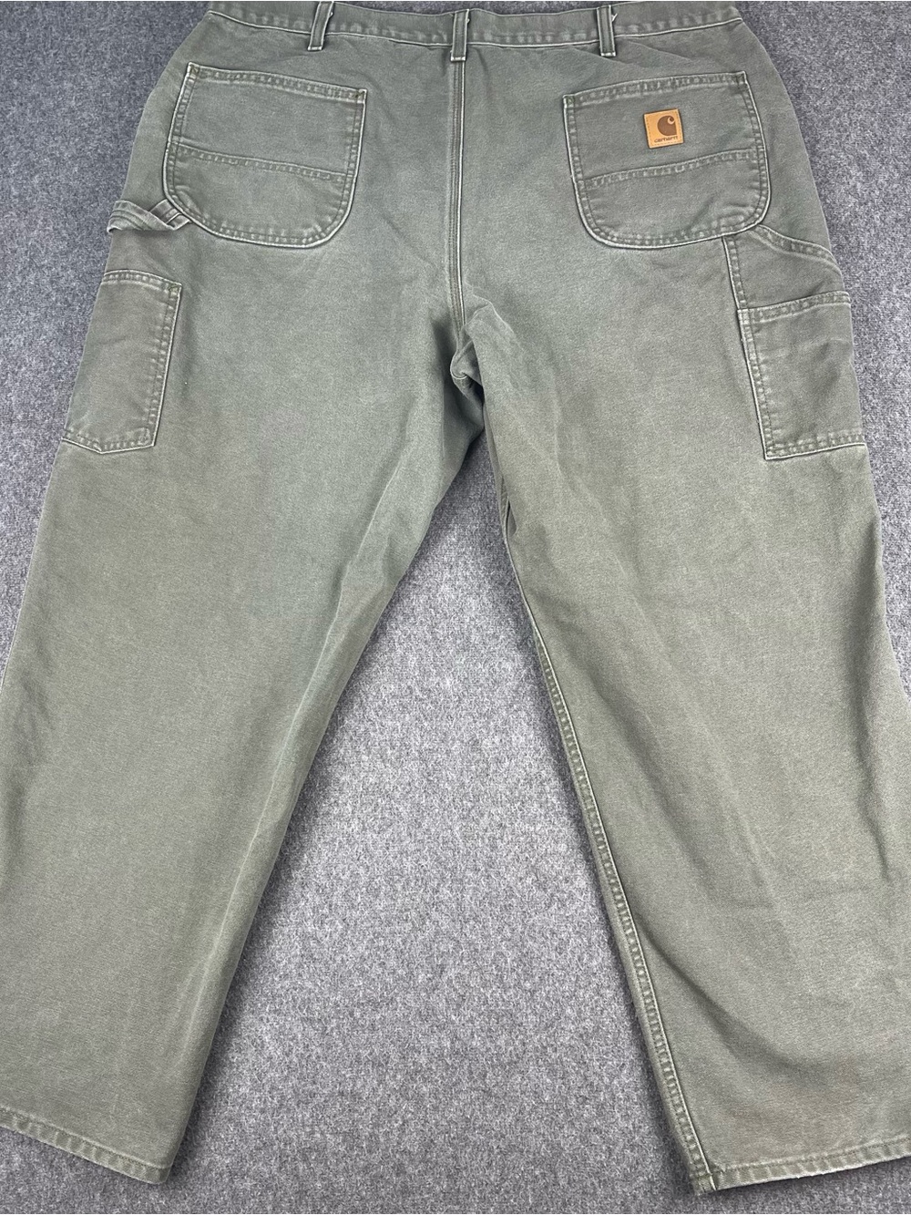 Carhartt Carpenter Loose Fit Mens Canvas Pants 42x30 B11 Moss Green Workwear
